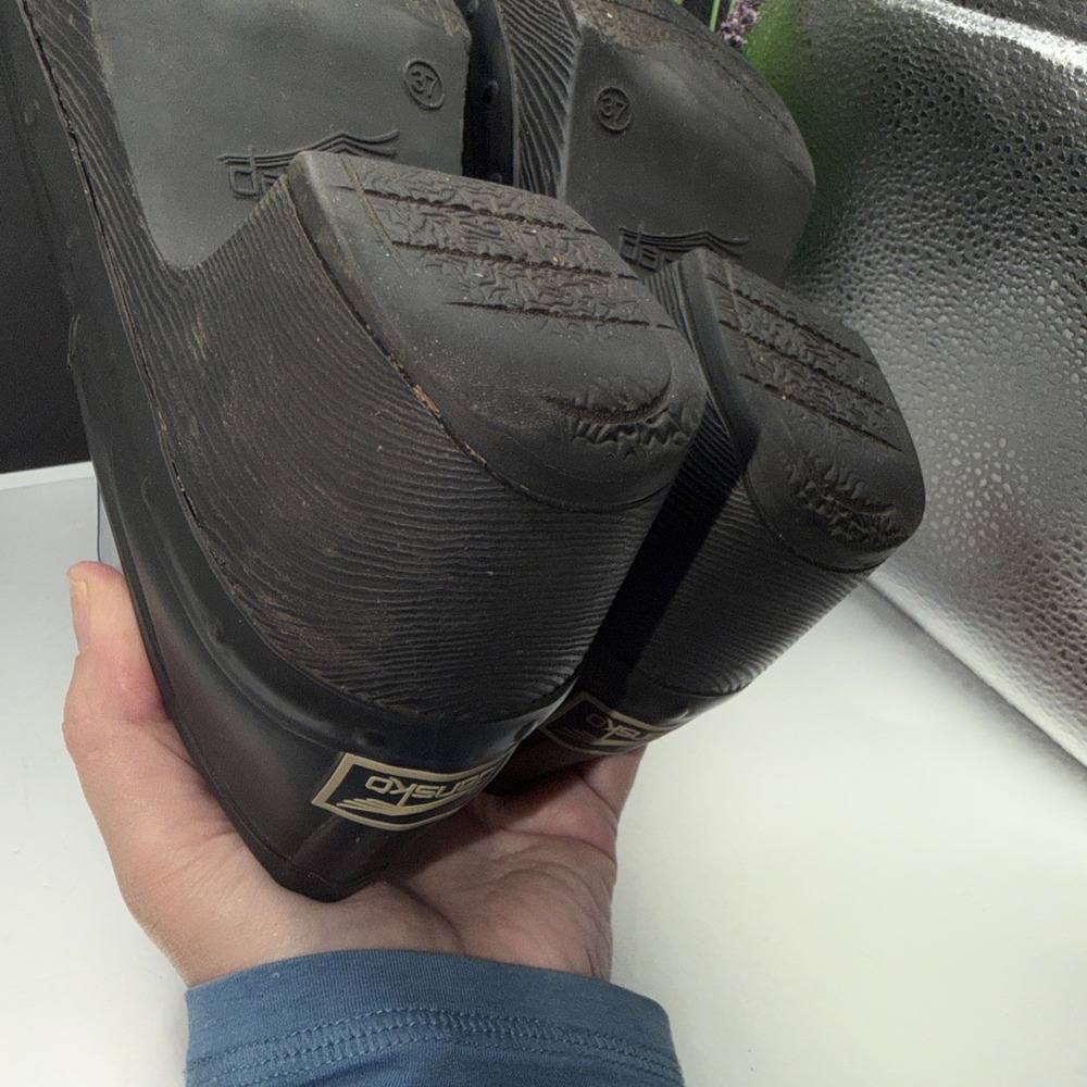 Dansko Richelle Platform Clogs Womens 37 Black Rubber Professional Us 6.5 - Picture 10 of 16